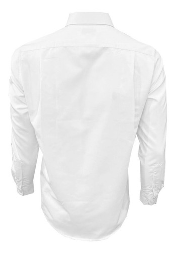 Imagen 2 de 5 de Camisa Blanca Manga Larga De Vestir Para Hombre.