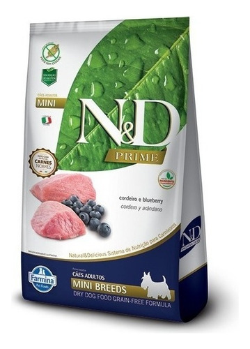 Ração N & D Prime Mini Cães Cordeiro E Blueberry 10kg Pett