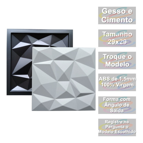 Imagem 1 de 10 de Forma De Gesso 3d Cimentício Abs 1,3mm Mini Liguria 29x29