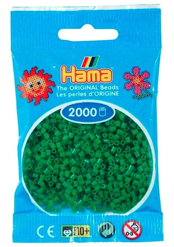 Hama Beads Mini Perler 2000 Unidades Color Verde Pixel Art