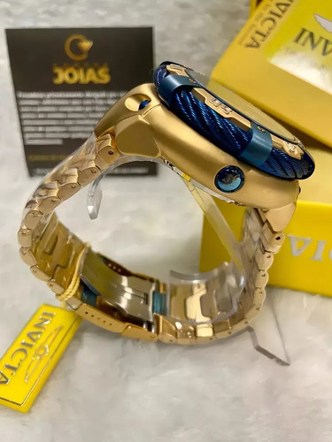 Relógio Invicta Reserve Thunderbolt 21347 53mm Gold 18k Blue