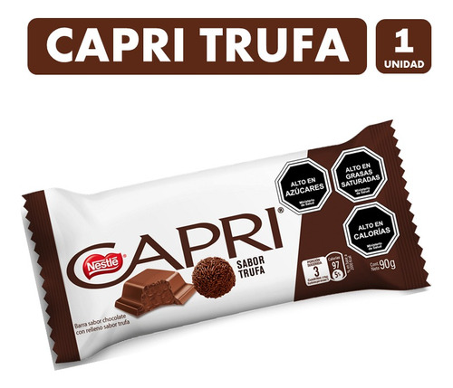 Chocolate Capri Con Relleno Sabor Trufa (tableta 90 Gramos)