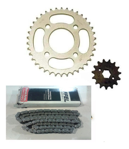 Kit Transmision Honda Xr 125 Bross Cadena Riffel Con Oring