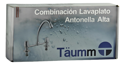 Llave Combinación Lavaplatos Antonella Alta Taumm Acabado Brillante Color Plateado