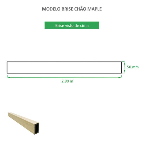 Brise Divisória Área Externa Wpc Maple 2,90m X 2,5cm X 5,0cm