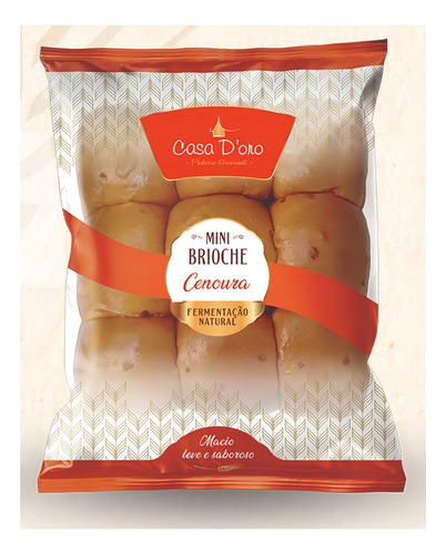 Mini Pão De Brioche - Cenoura Macio Casa Doro Gourmet 270g