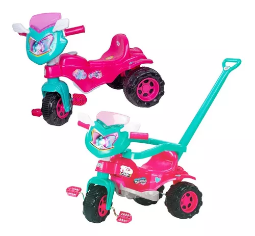 Triciclo Infantil Com Empurrador Bebe Motoca Menino Menina