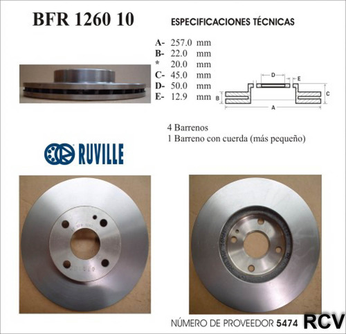 Disco Frenos Der/izq Delantera Para Ford Escort Zx2  1999