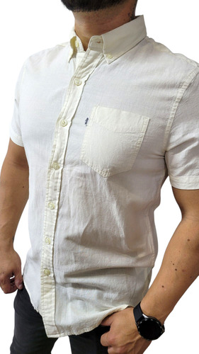 Camisa Levis De Caballero Color Crema Ajustada Moderna