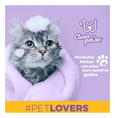 Shampoo P Gato Clean Pawer En Seco Sin Enjuague 250 Ml Suave