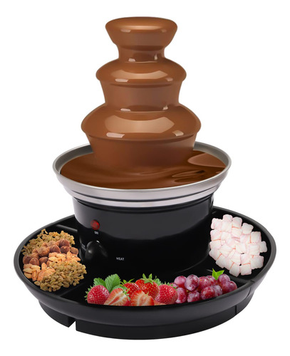 Fuente De Fondue De Chocolate De 3 Niveles Con Plato De Fru.