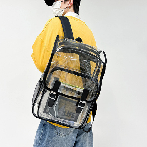 Mochila J, Resistente, Transparente, Con Compartimento Grande Para Portátil Pl
