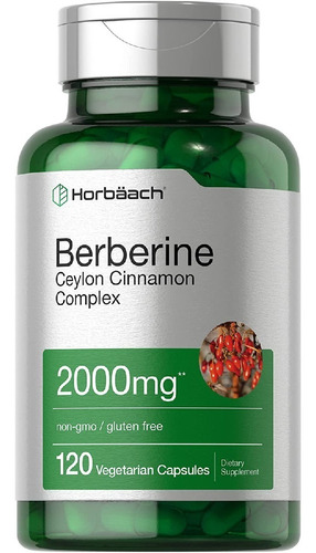 Berberina Con Canela De Ceilán 2000 Mg Horbäach 120 Capsulas