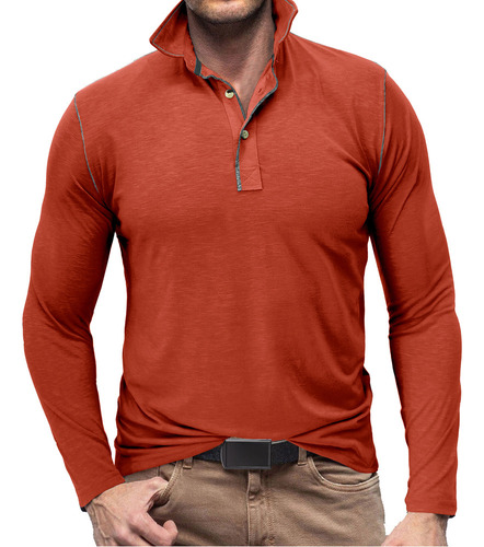 Playera Polo De Golf Manga Larga Para Hombre