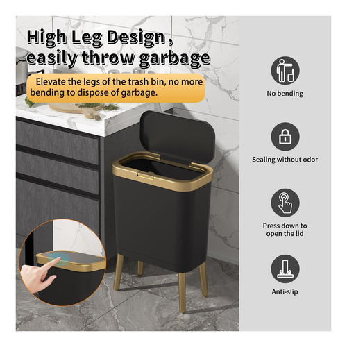 Procade Office Trash Cats Con Tapa, Bote De Basura De Baño 4