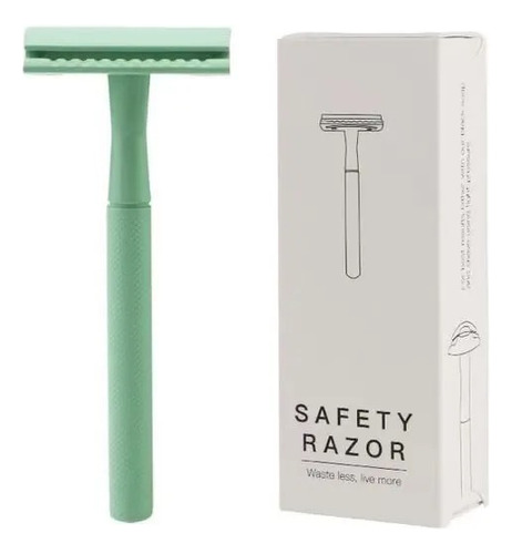 Afeitadora Unisex Verde Con Base + 5 Hojas - Cero Plástico