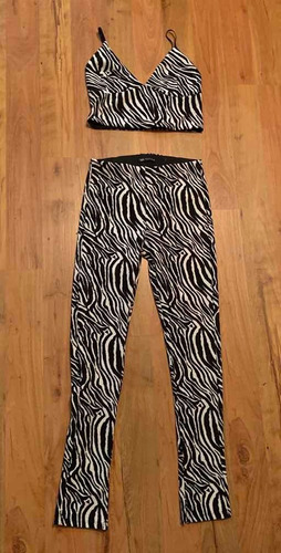 Padrisimo Traje Zara Top Leggings Animal Print M!!