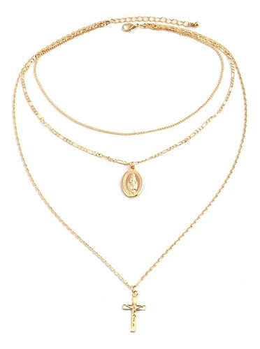 Collar De Mujer, Triple Cadena  Acero316l