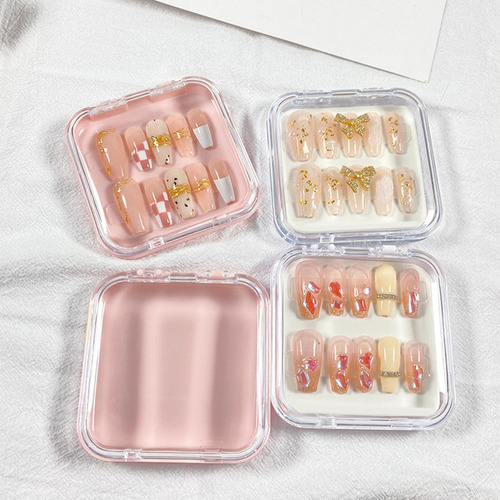 4 Soporte De Exhibición De Puntas De Uñas Caja De Rosa