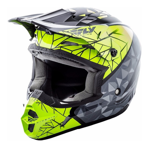 Casco Moto Cross Fly Kinetic Crux Amarillo Negro Avant