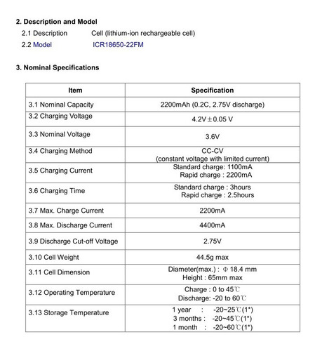 Imagen 6 de 6 de Pila Celda Batería Icr 18650 Samsung 2200mah 3.7 - 4.2v