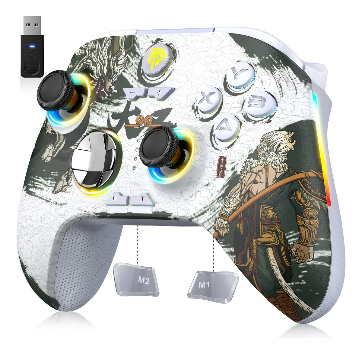 Mando Gamepad EasySMX X15 Inalámbrico Bluetooth y 2.4G para PC Windows, Nintendo Switch y Android con Joystick Hall y RGB