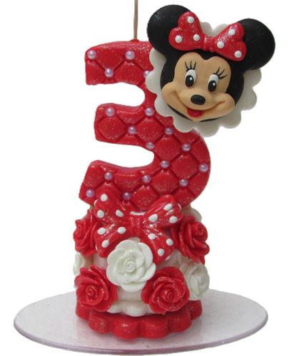 Vela Minnie Vermelha Biscuit Personalizada