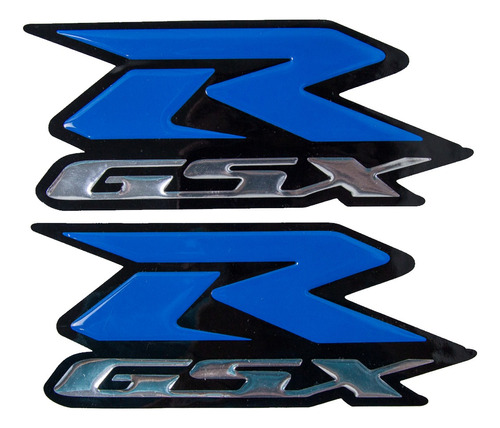 Par Emblema Adesivo Compatível Gsxr Azul Resinado Re28