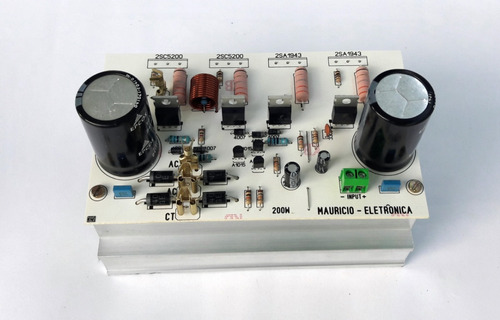Placa Amplificador 200w Com Dissipador E Fonte Embutida