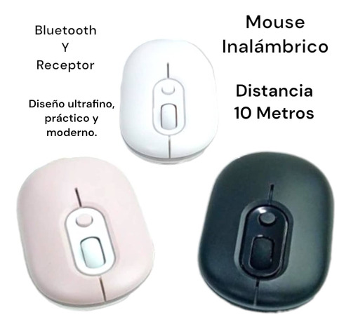 Mouse Inalámbrico Con Bluetooth Y Receptor 