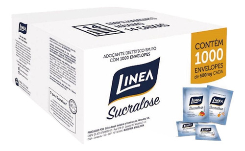 Adoçante Linea Em Pó Sucralose Caixa Com 1000 Sachês De 0,6g