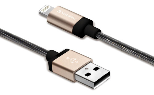 Verbatim Cable Usb A Macho - Lightning Macho, 1.2 Metros, Or Color Champagne