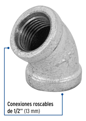 Codo 45° Galvanizado 1/2' Foset 47539