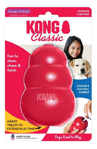 Kong Classic Xl 27-41kg Juguete De Goma Para Perros Grandes 