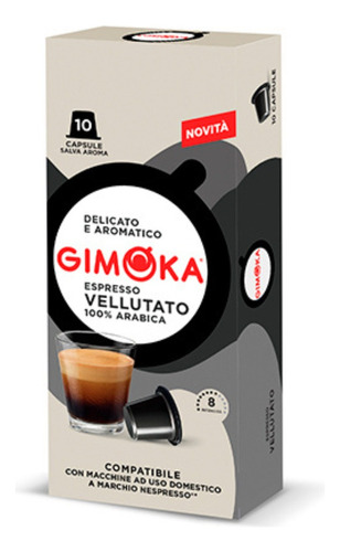 Cápsulas De Café Gimoka Espresso Vellutato 10 Cápsulas