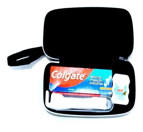 Kit C/6 Colgate Miniatura +estojo+escova Viagem + Fio Dental