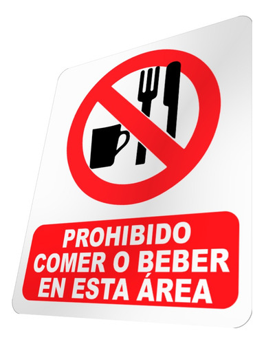 Avisos Prohibido Comer O Beber En Esta Área Señalización