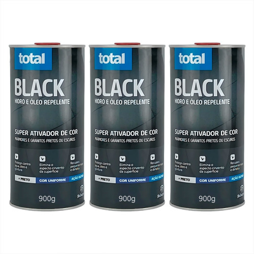Total Black 900g Ativa Intensamente A Cor Do Material - 3 Un