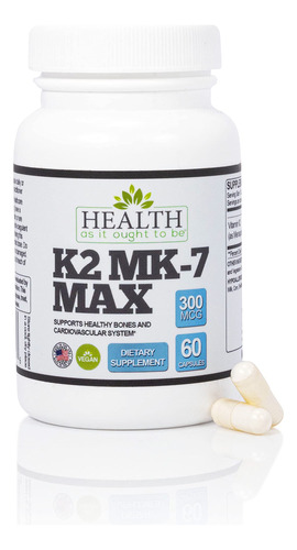 Vitamina K2 Mk-7 Max Reformulada Extra Strength 300mcg Por C