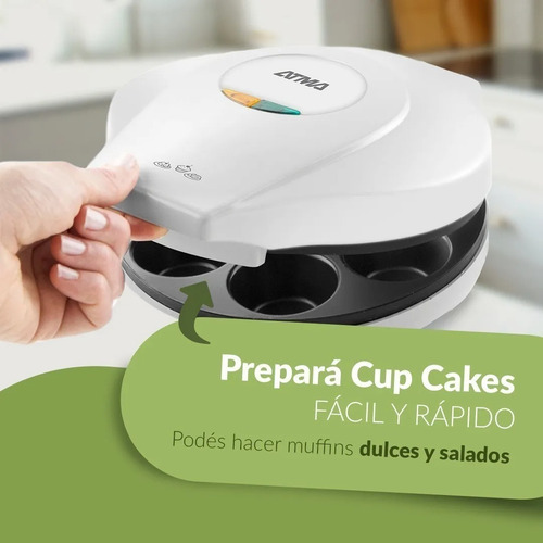 Cup Cake Maker Atma Fabrica 6 Muffins 5cm Recetario Cm8910n