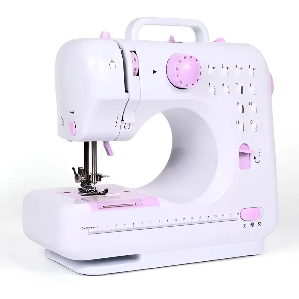 Mini máquina de coser portátil Genérica portable color blanco/rosa