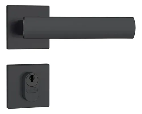 Fechadura Stam 803/35 Preta Fosca para Porta Externa com Roseta de