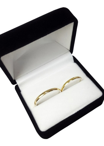Imagen 2 de 10 de Alianzas Plata Y Oro El Par Anillo Casamiento Grabado 2 Mm
