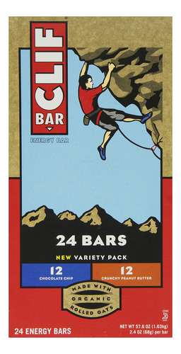 Clif Bar Variety Pack, Chocolate Chip, Crunchy Peanut Butter