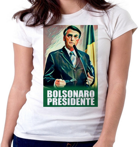 Blusa Camiseta Feminina Baby Look Bolsonaro Pintura Mito