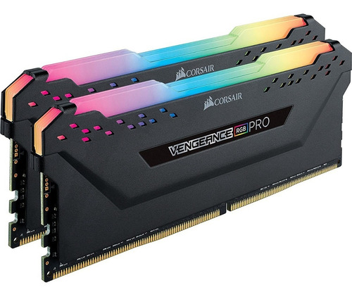 Memoria RAM Vengeance RGB Pro gamer color negro  16GB 2 Corsair CMW16GX4M2C3600C18