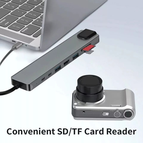 Adaptador Hub Usb Genérica 8 En 1 Para Mac Y Pc