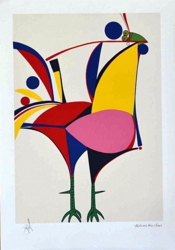 Aldemir Martins - Galo Colorido Ii - Serigrafia - Imperdível