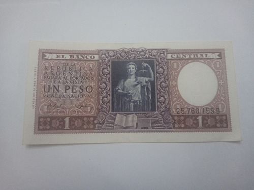 Billete Un Peso Moneda Nacional Serie De Sin Circular (cu8)