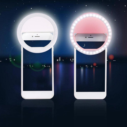 Anillo De Luz Led Mlab Para Selfies Portátil Con Clip Rosado